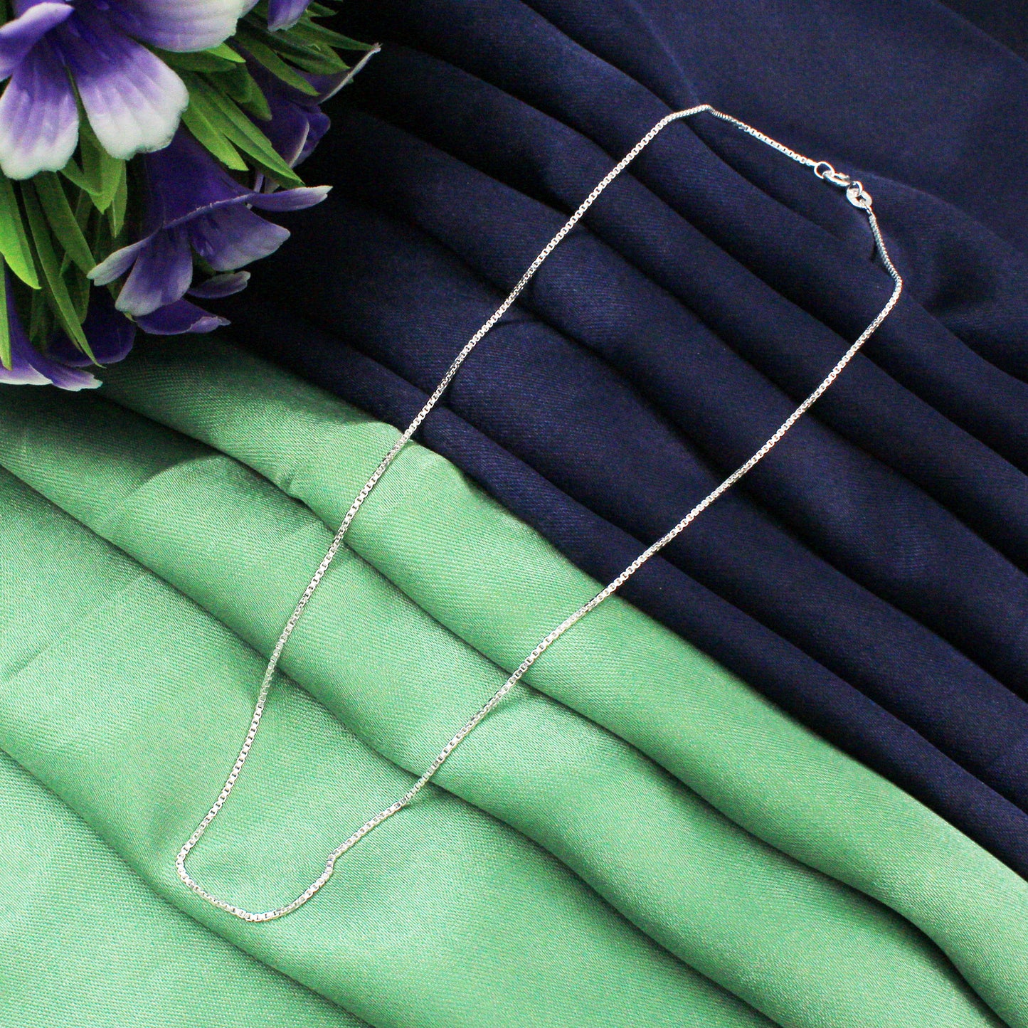 925 Sterling Silver Box Venetian Chain for pendant