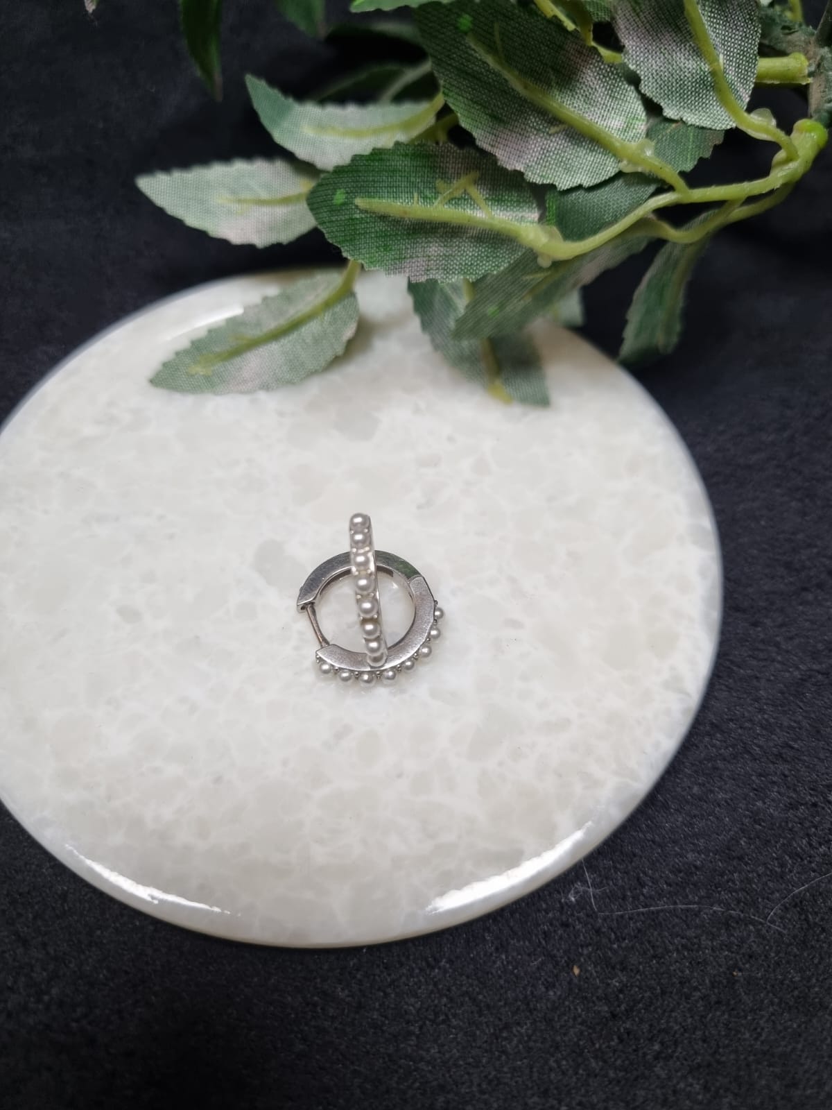 925 Sterling Silver Pearl Hoop Earring