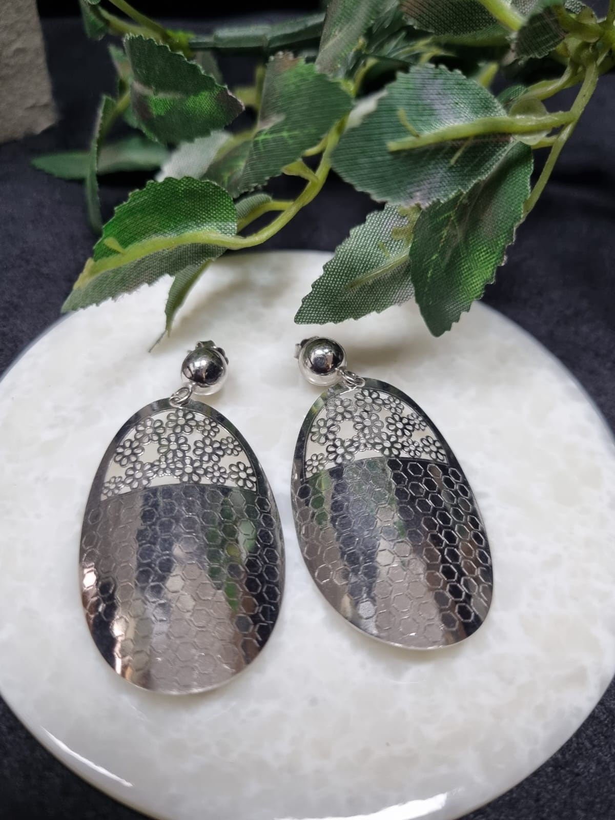 925 Sterling Silver Round Dangler Earring