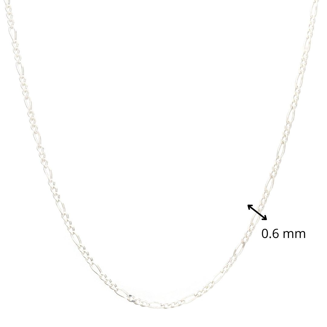 925 Sterling Silver Figaro Chain (18 Inches)