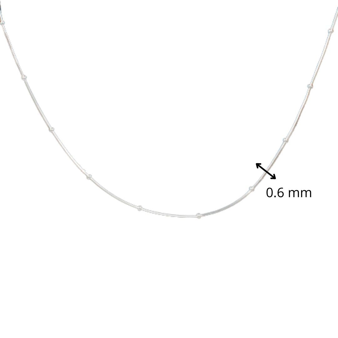 925 Sterling Silver Snake Chain Square with ball