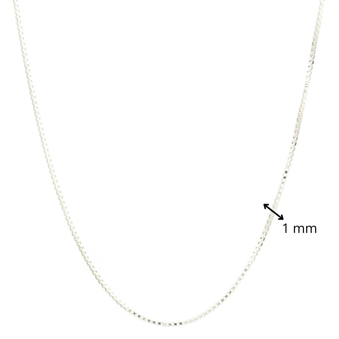 925 Sterling Silver Box Venetian Chain for pendant