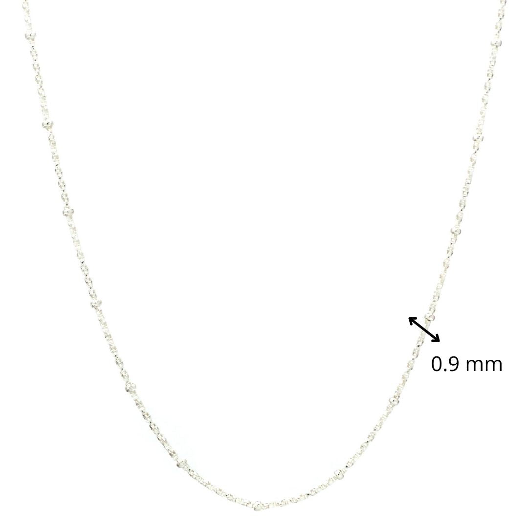 925 Sterling Silver Box Chain with ball (18 INCHES)