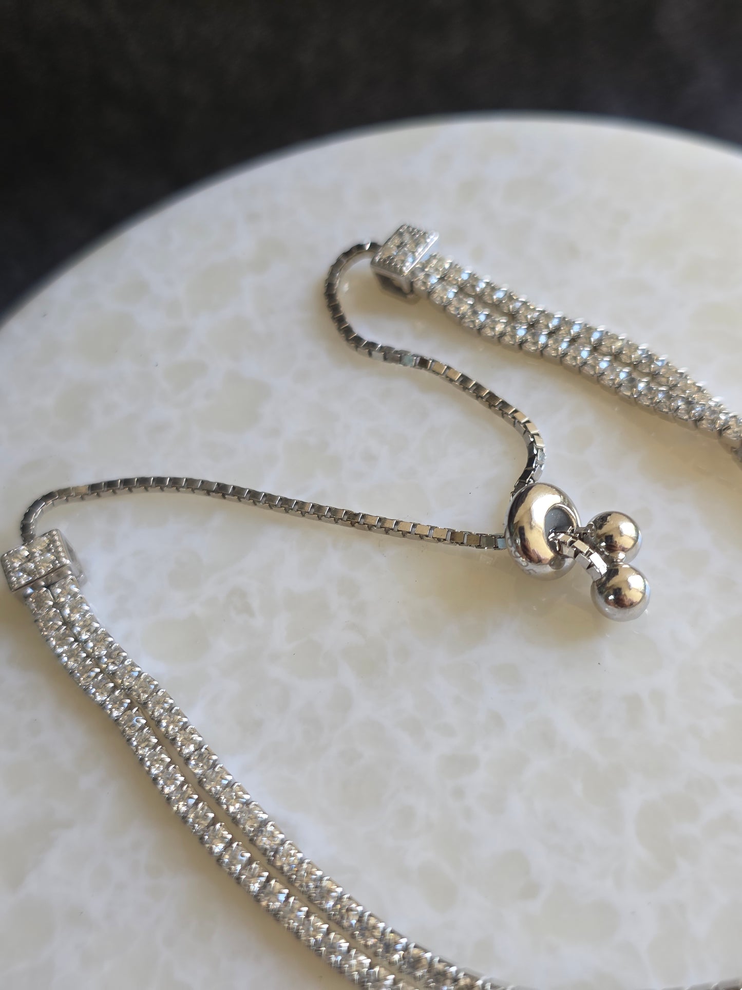 925 Sterling Silver Double Layer Tennis Bracelet