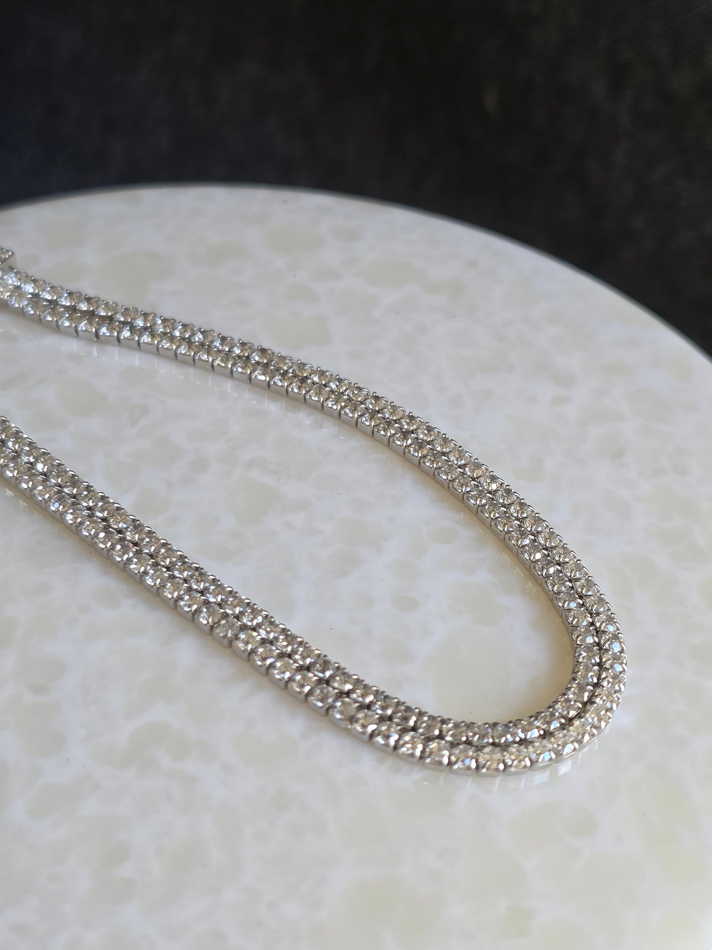 925 Sterling Silver Double Layer Tennis Bracelet