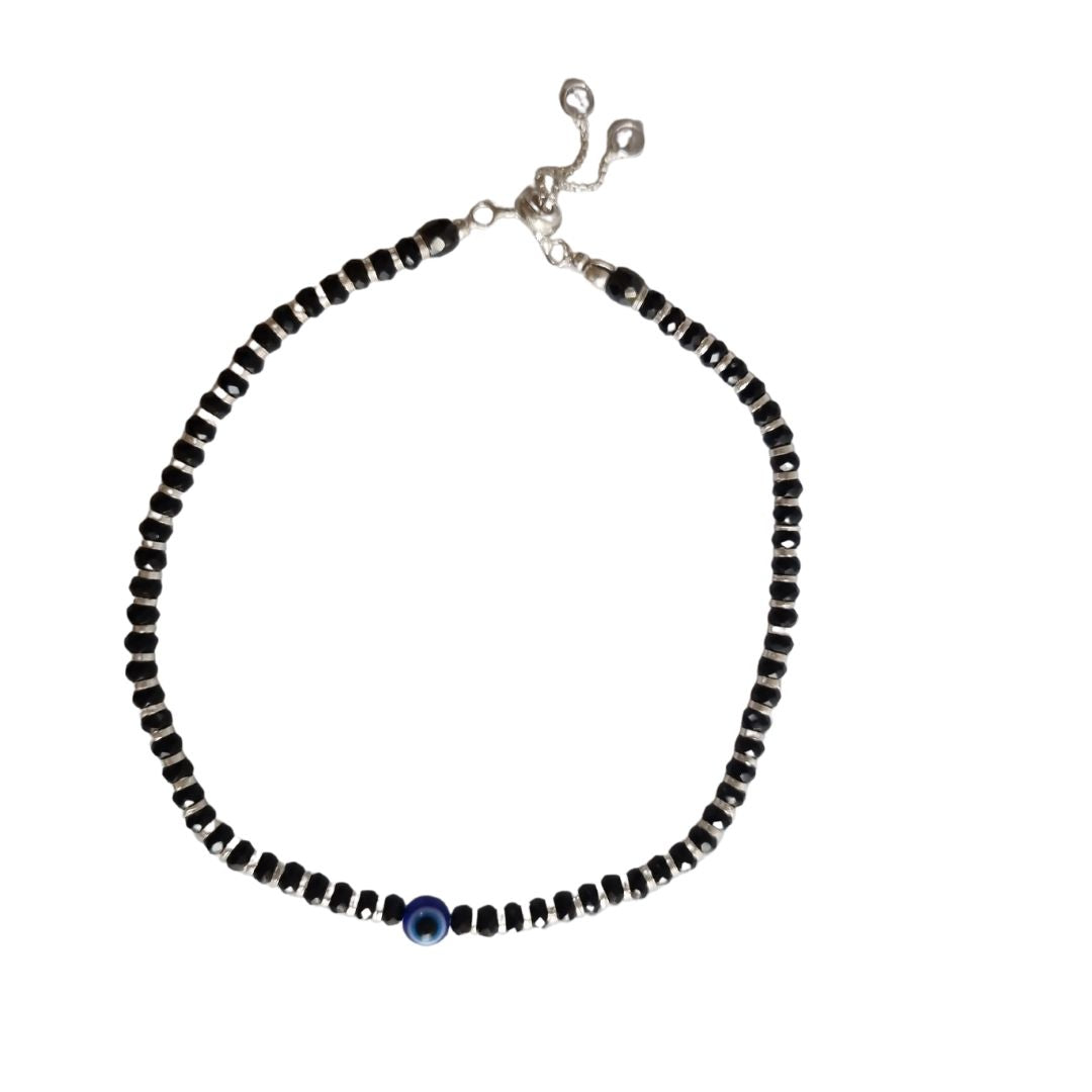 925 Sterling Silver Evil Eye Anklet For Women (One Piece)