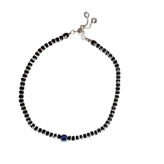 925 Sterling Silver Evil Eye Anklet For Women (One Piece)