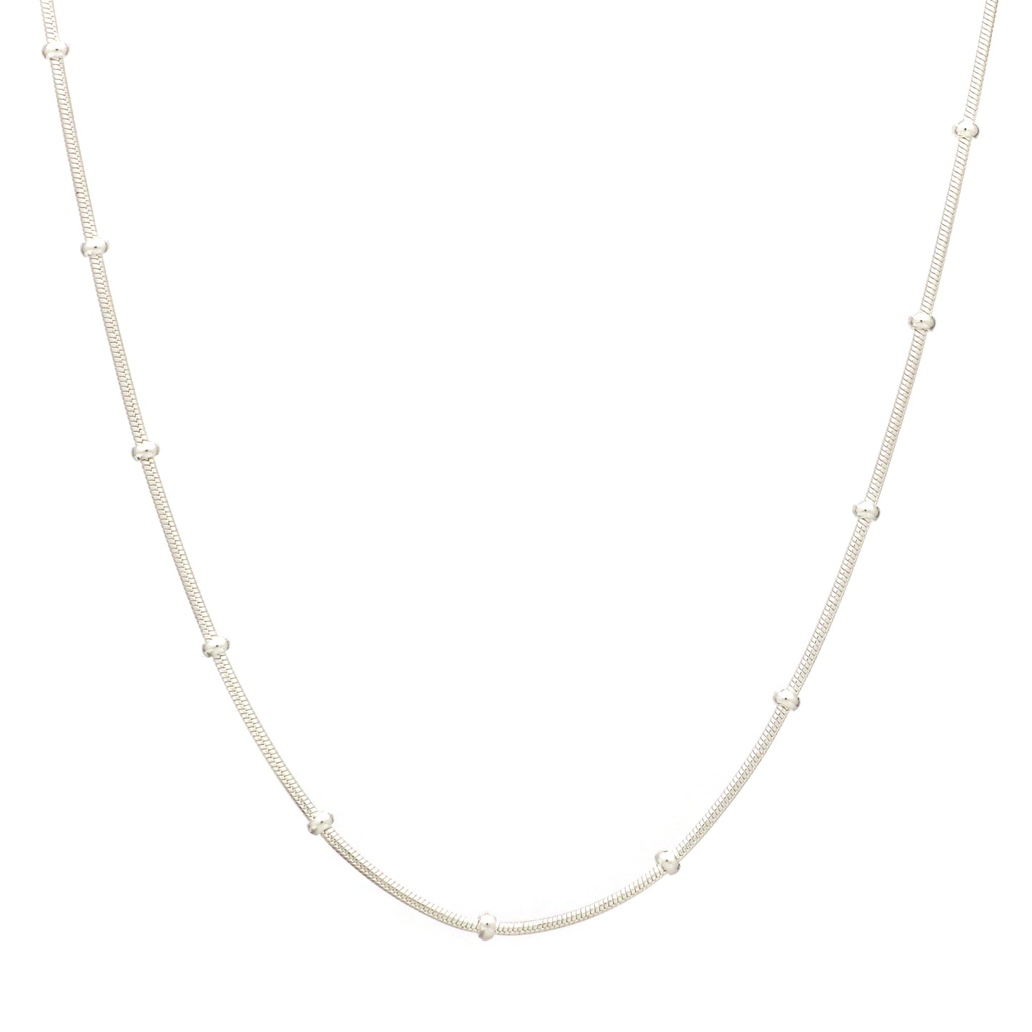 925 Sterling Silver Snake Chain with ball (18 Inches)