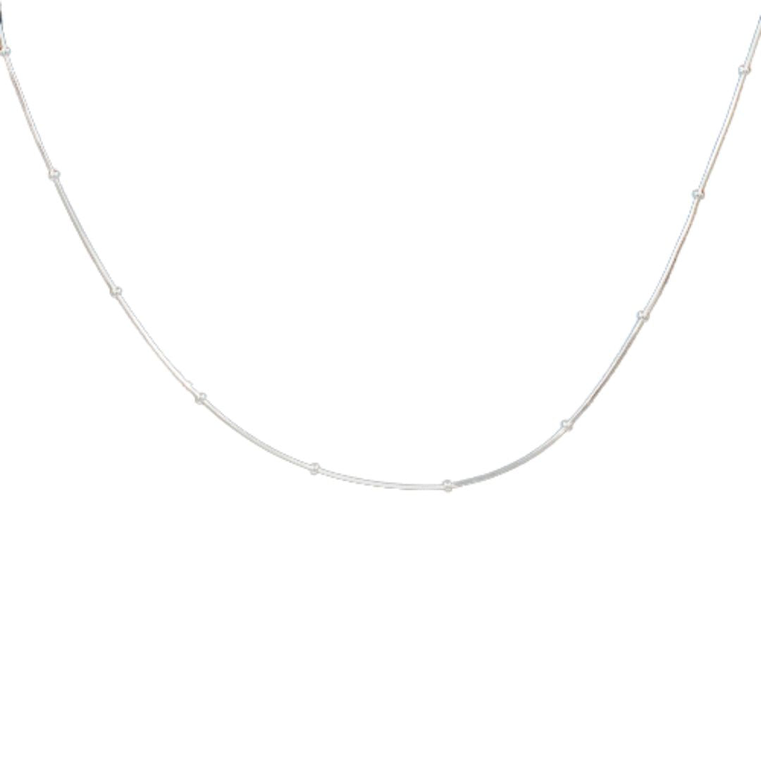 925 Sterling Silver Snake Chain Square with ball