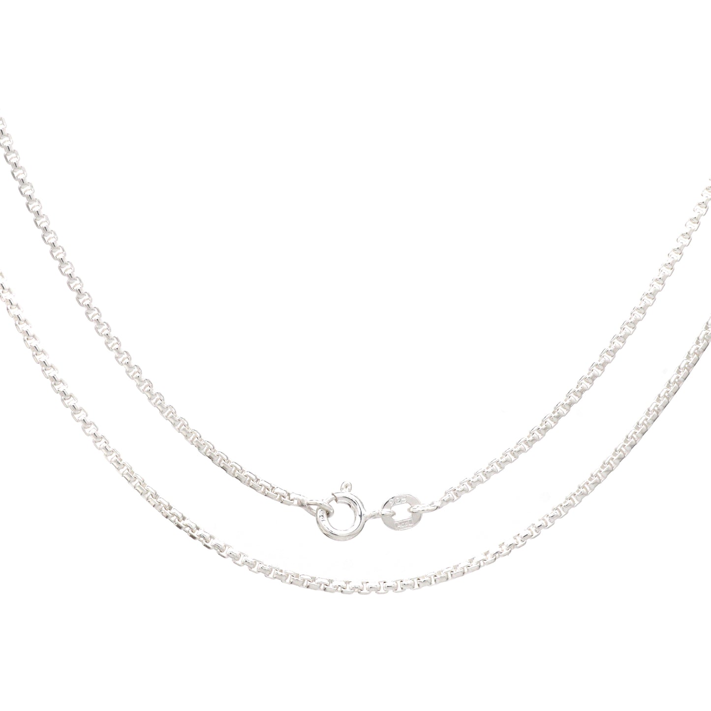 925 Sterling Silver Box 8 Cut Chain