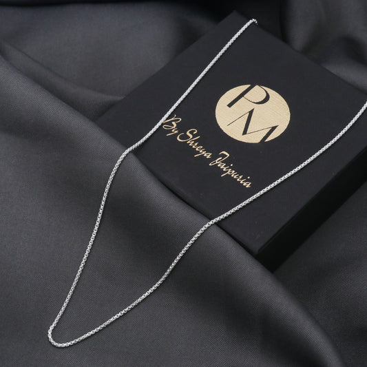 925 Sterling Silver Box 8 Cut Chain