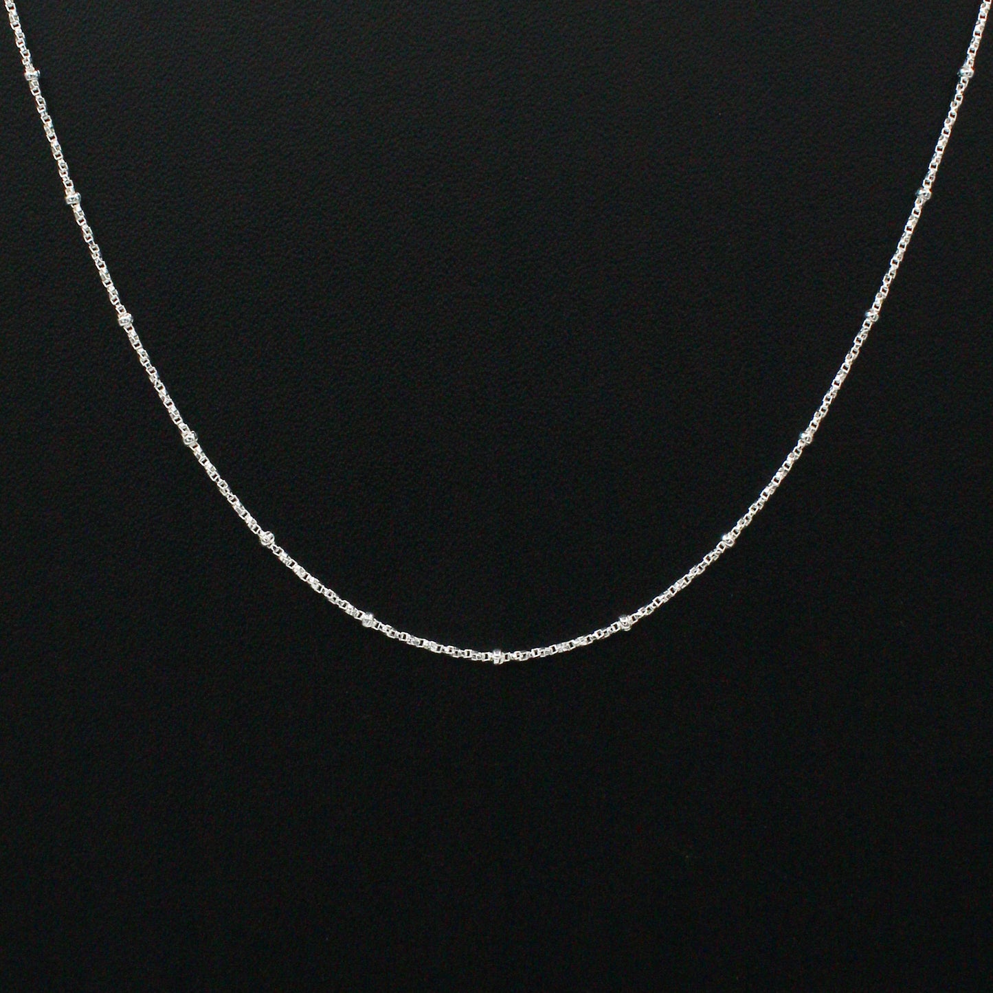 925 Sterling Silver Box Chain with ball (18 INCHES)