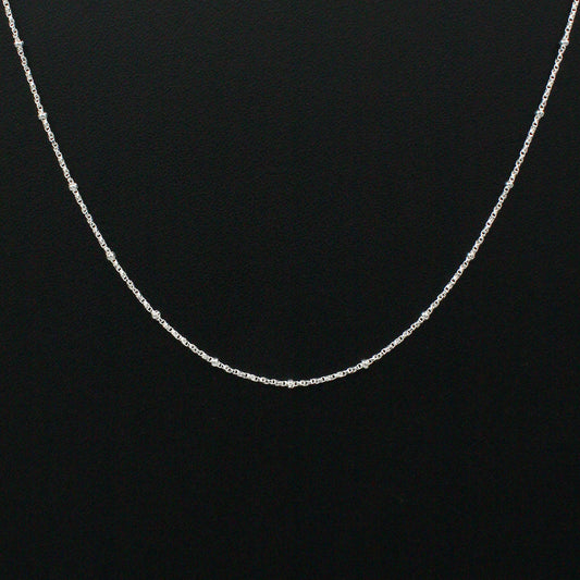 925 Sterling Silver Box Chain with ball (18 INCHES)