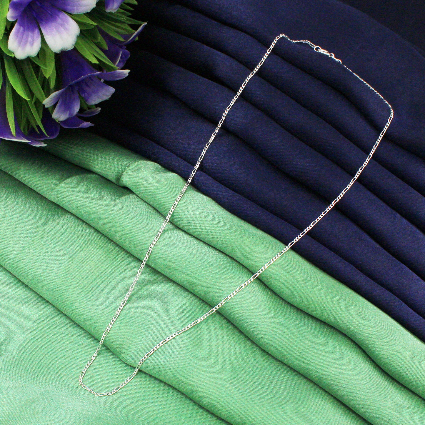 925 Sterling Silver Figaro Chain (18 Inches)