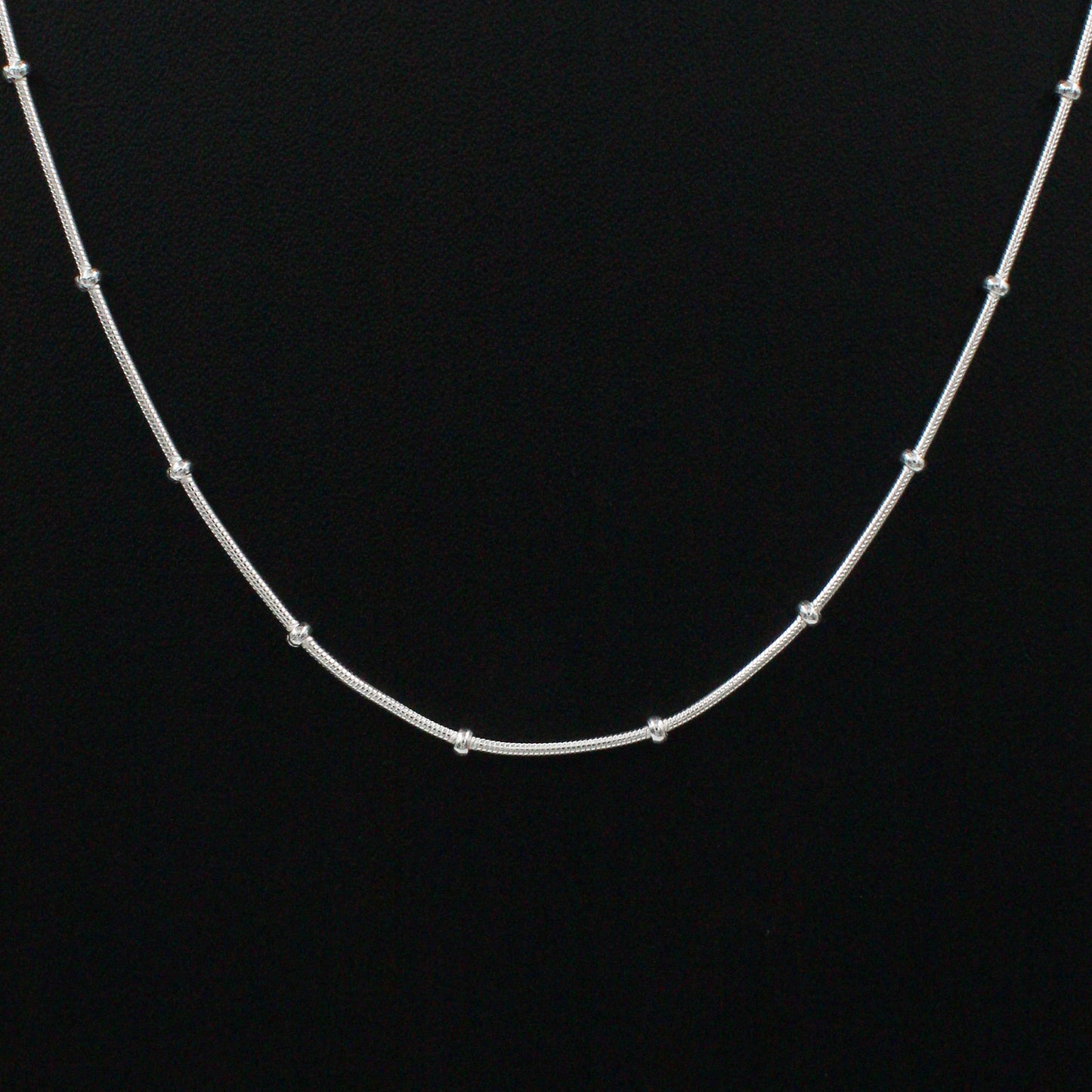925 Sterling Silver Snake Chain with ball (18 Inches)