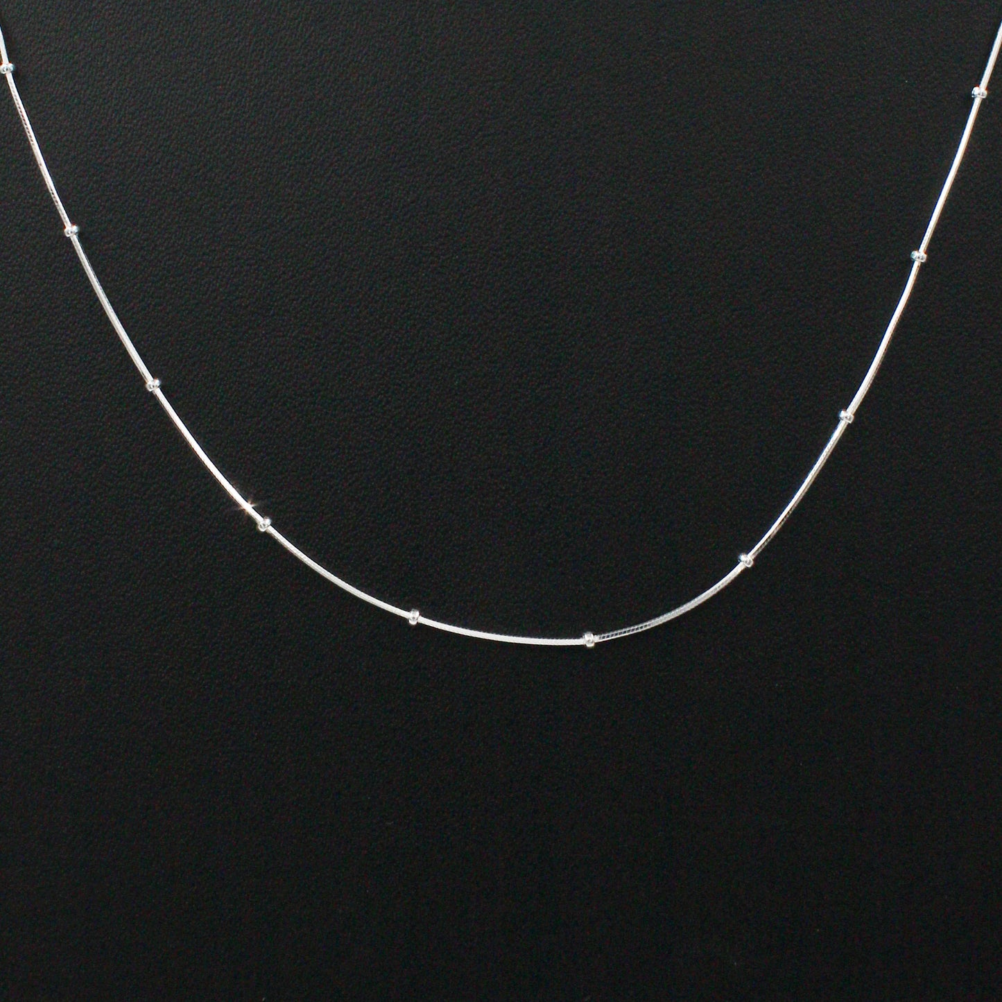 925 Sterling Silver Snake Chain Square with ball