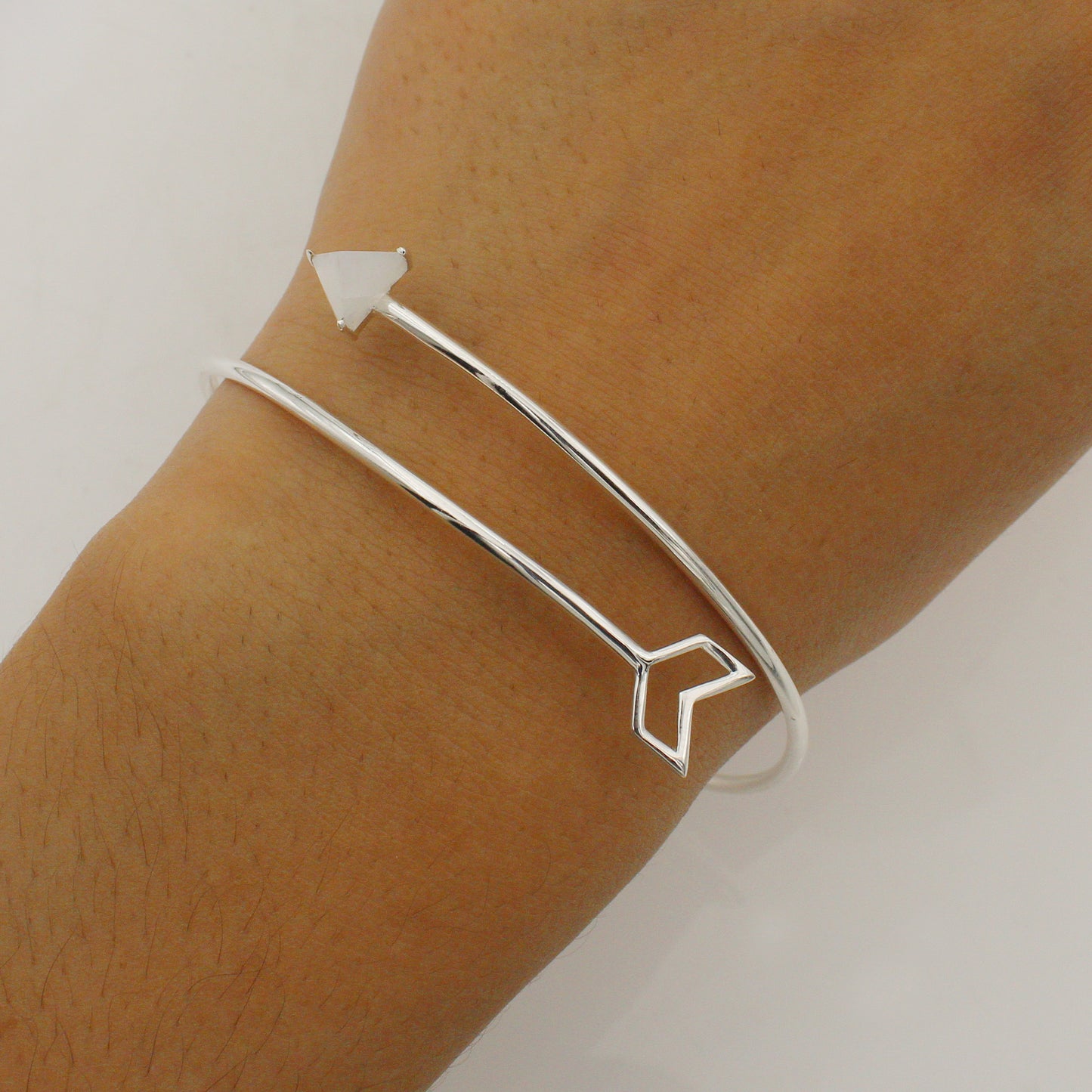 925 Sterling Silver Arrow Moonstone Jewelry Set