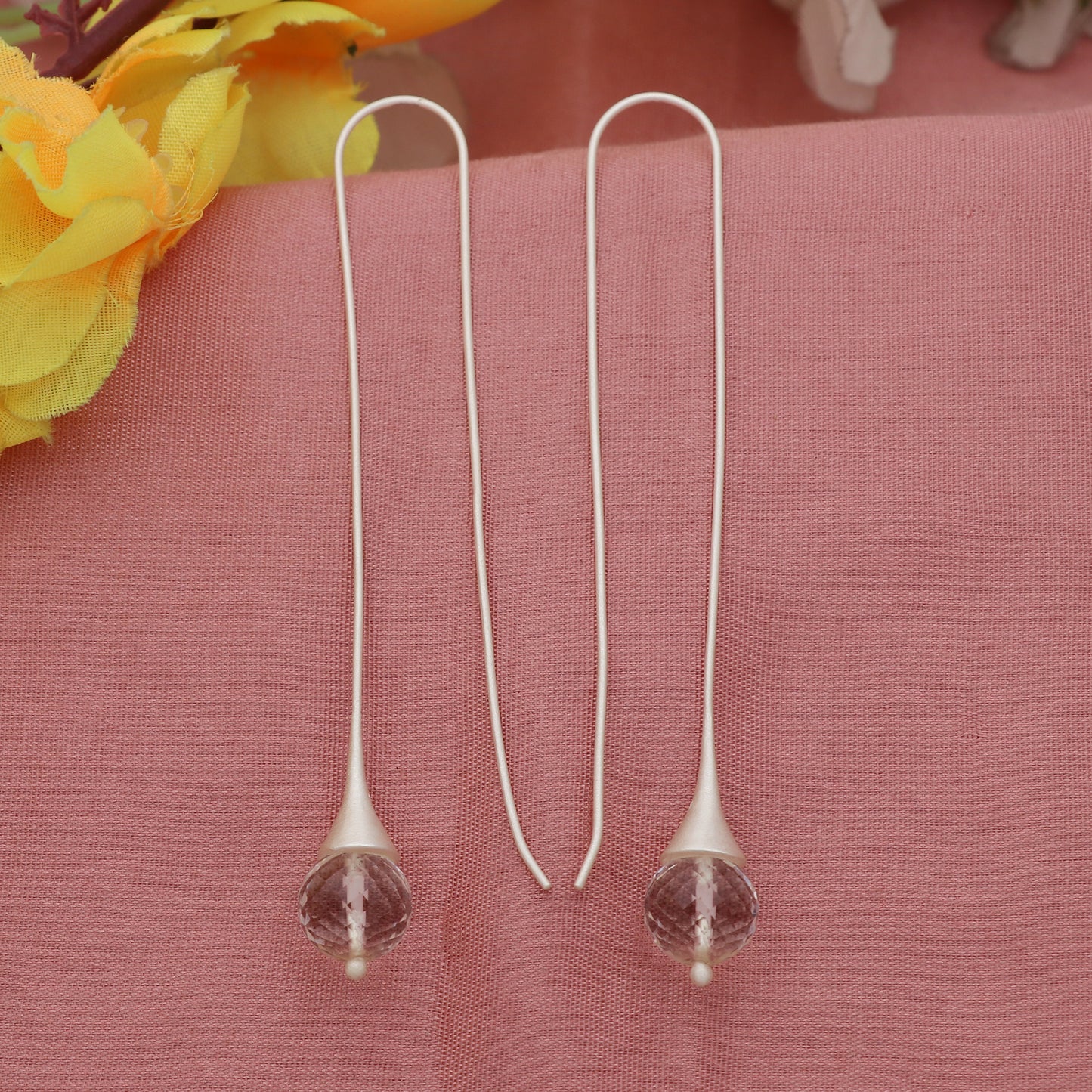 925 Sterling Silver Quartz Dangler Earring