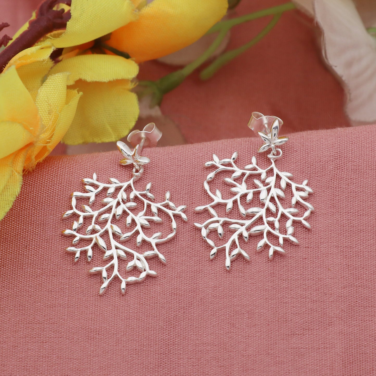 925 Sterling Silver Olive Leaf Jewelry Set