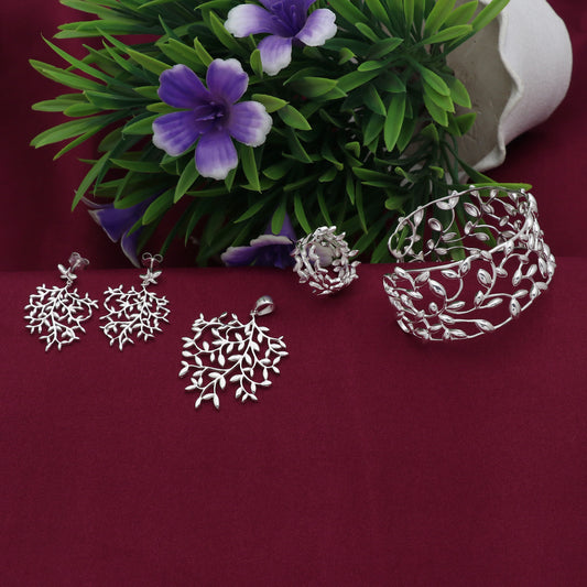 925 Sterling Silver Olive Leaf Jewelry Set
