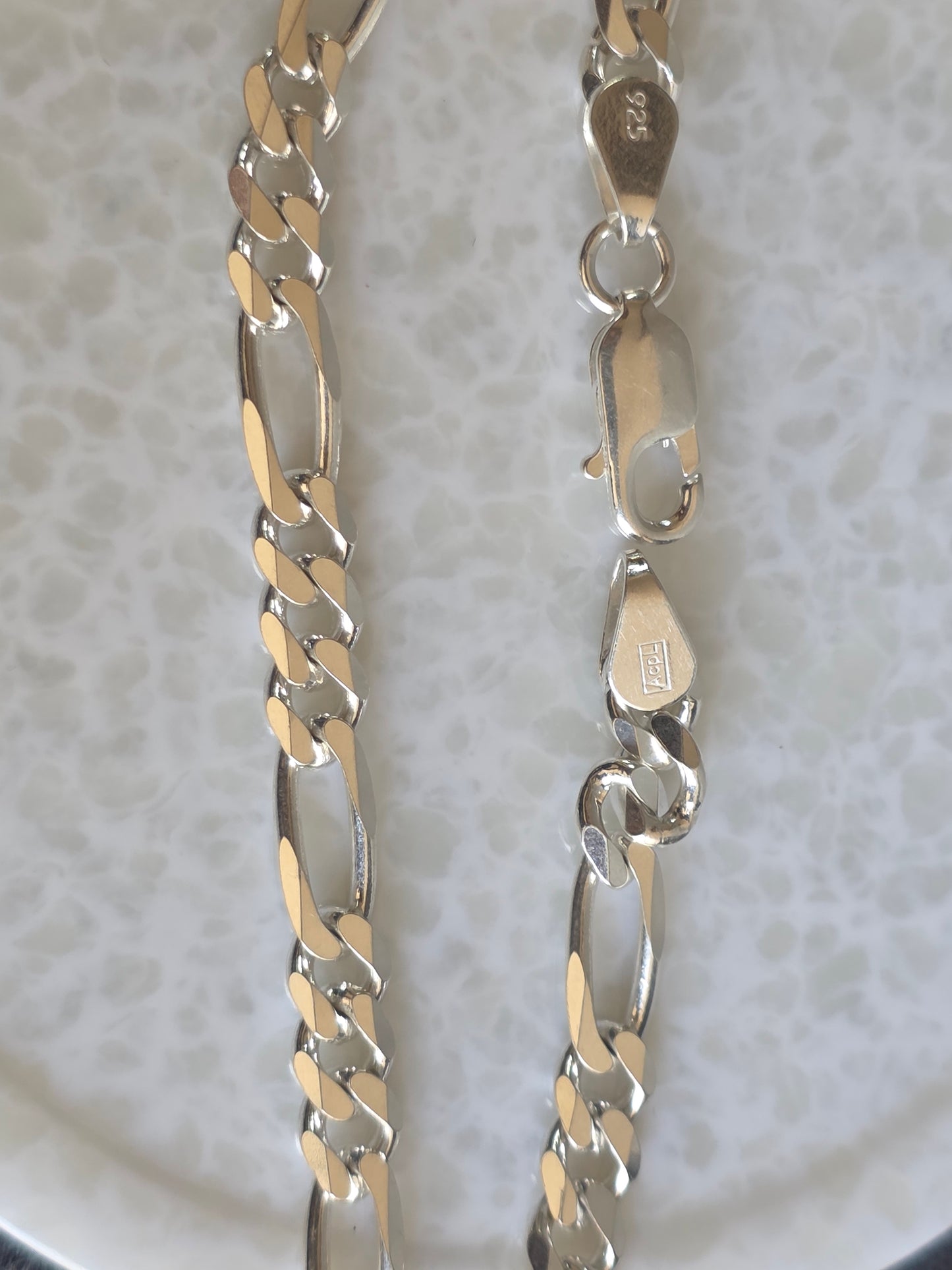 925 Sterling Silver Figaro Chain Bracelet for Men and Boys