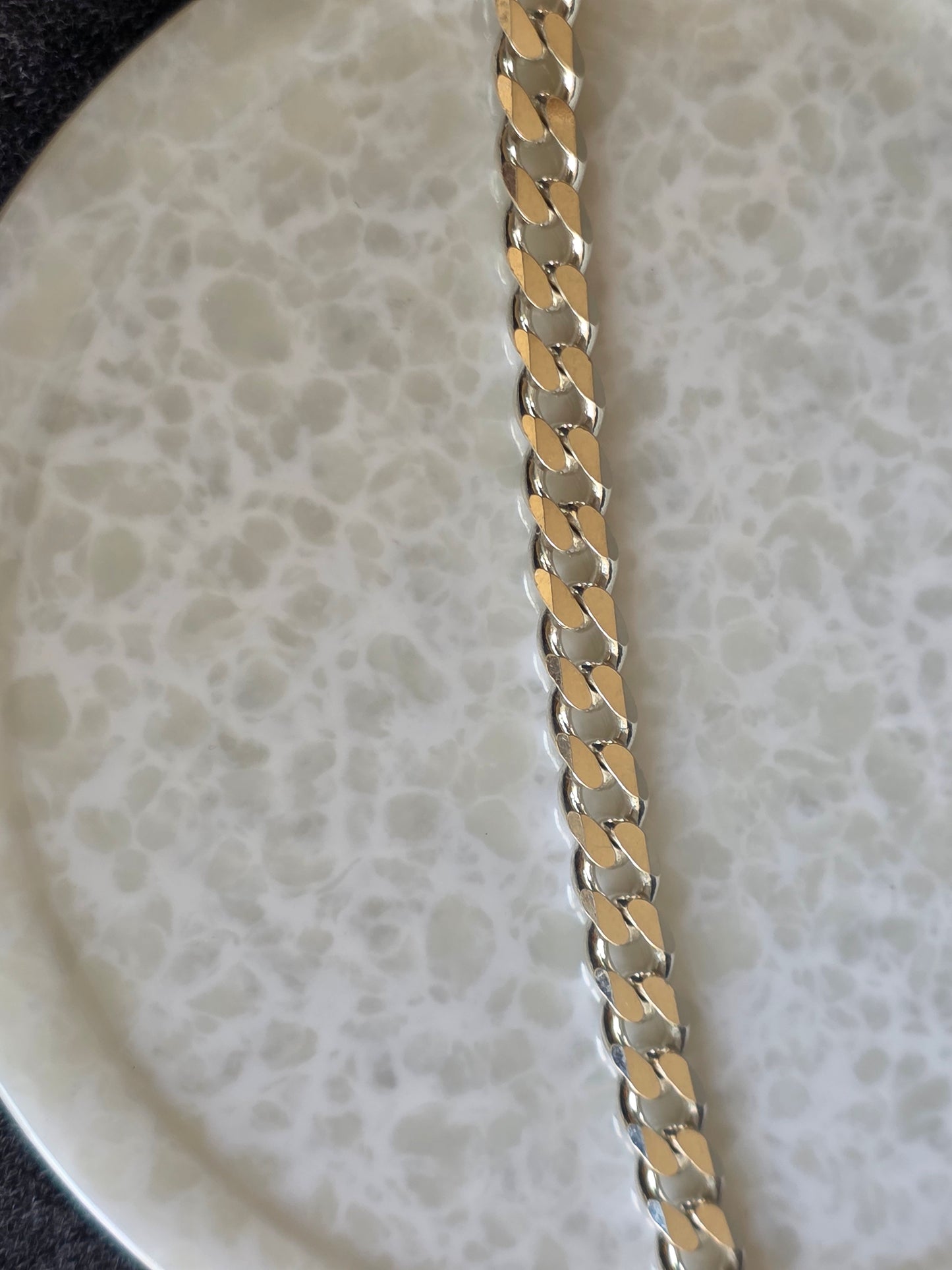 925 Sterling Silver Curb Chain Bracelet for Men and Boys