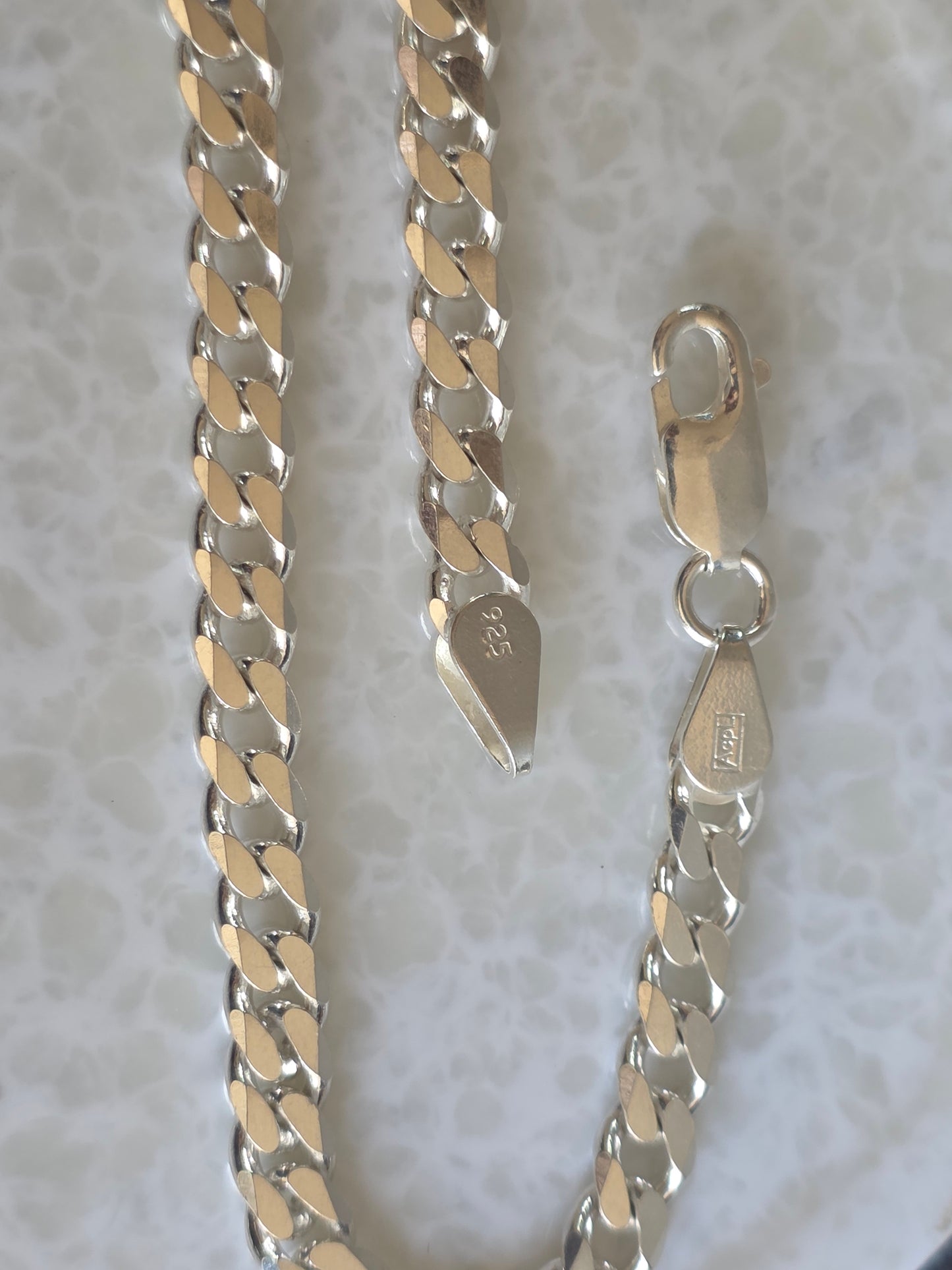 925 Sterling Silver Curb Chain Bracelet for Men and Boys