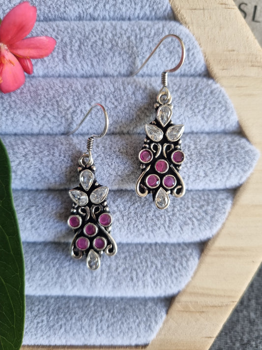 925 Sterling Silver Ruby Cut Stone Jewelry Set