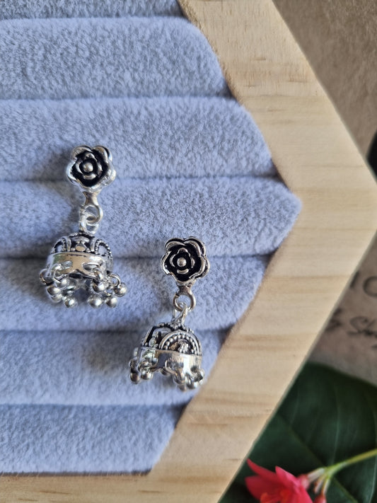 925 Sterling Silver Flora Jhukma Earring