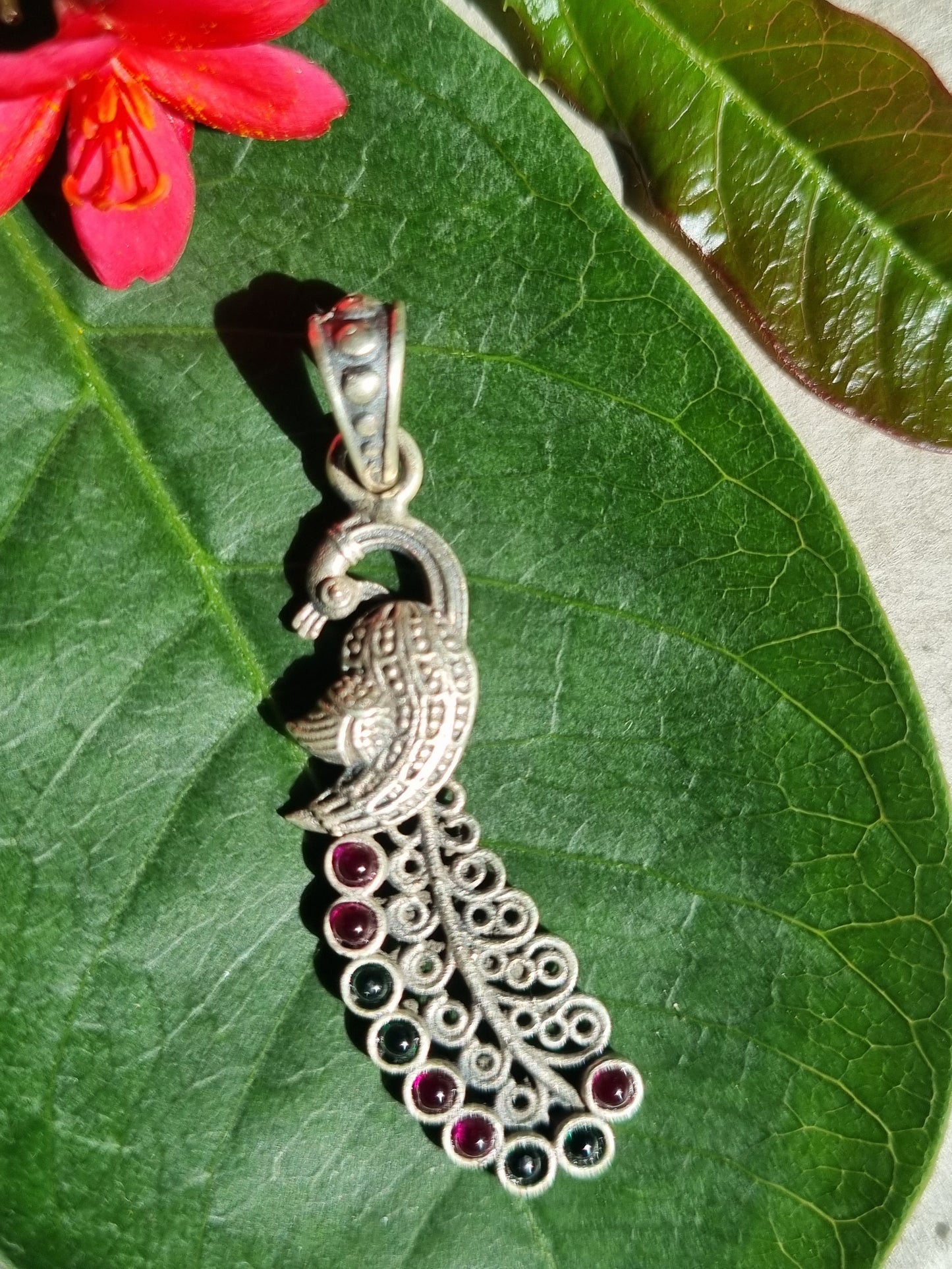 925 Sterling Silver Oxidized Peacock Designer Pendant