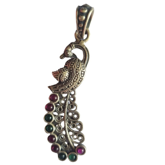 925 Sterling Silver Oxidized Peacock Designer Pendant