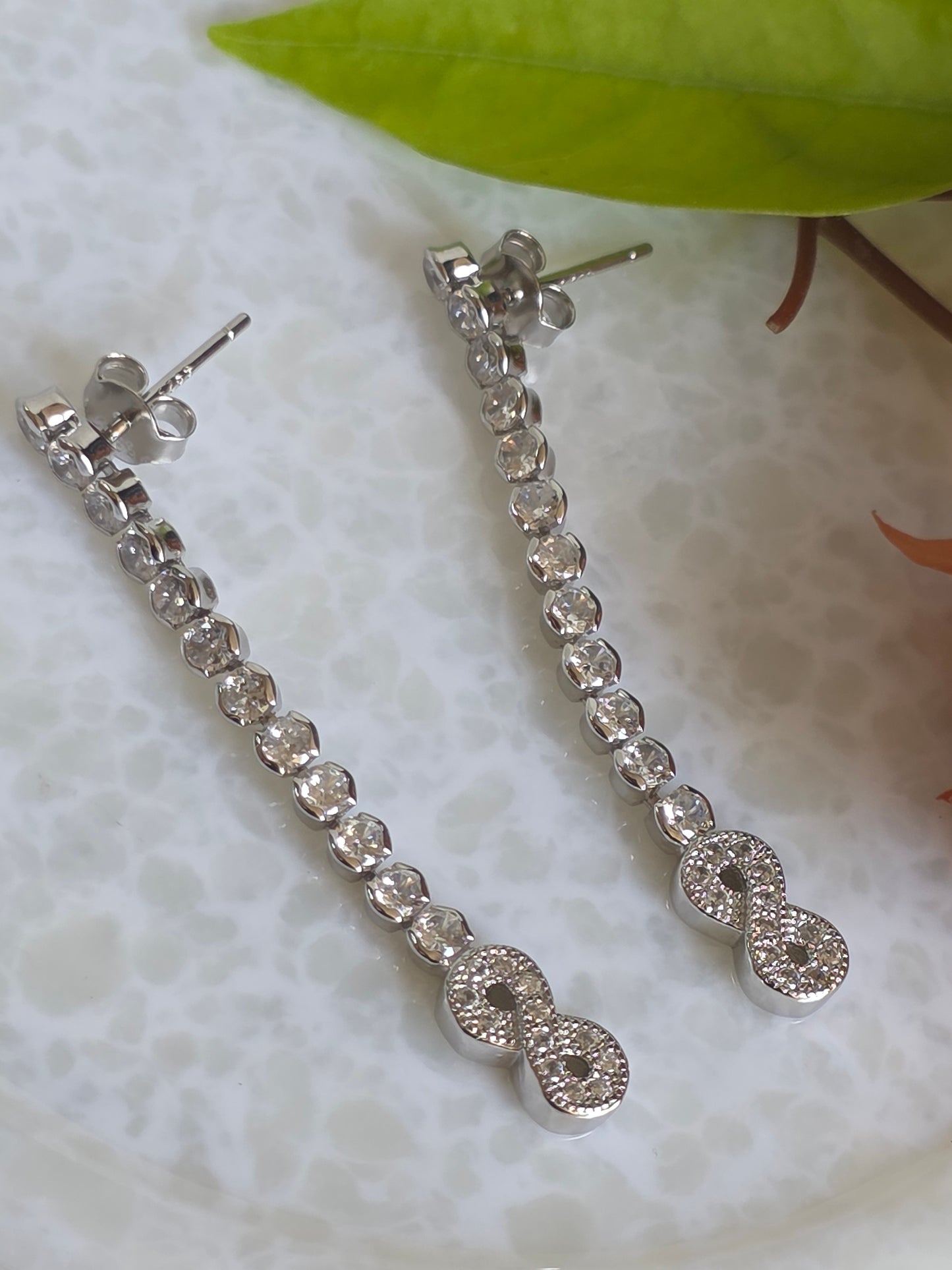 925 Sterling Silver CZ Dangle Earring