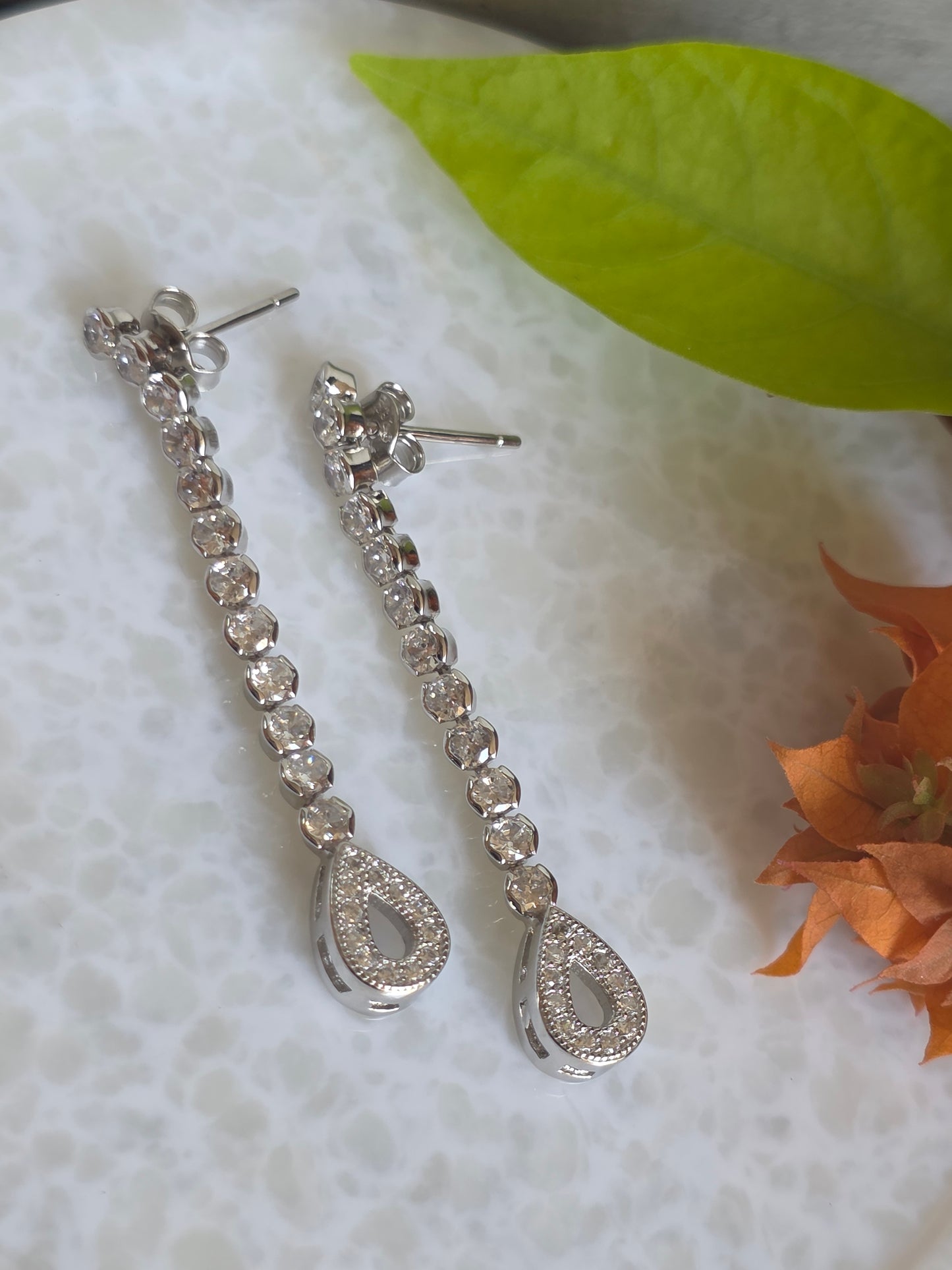 925 Sterling Silver CZ Dangle Earring