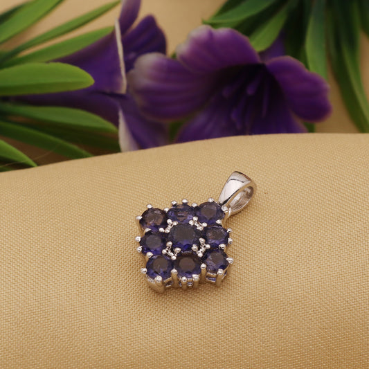 925 Sterling Silver Blue Iolite Pendant