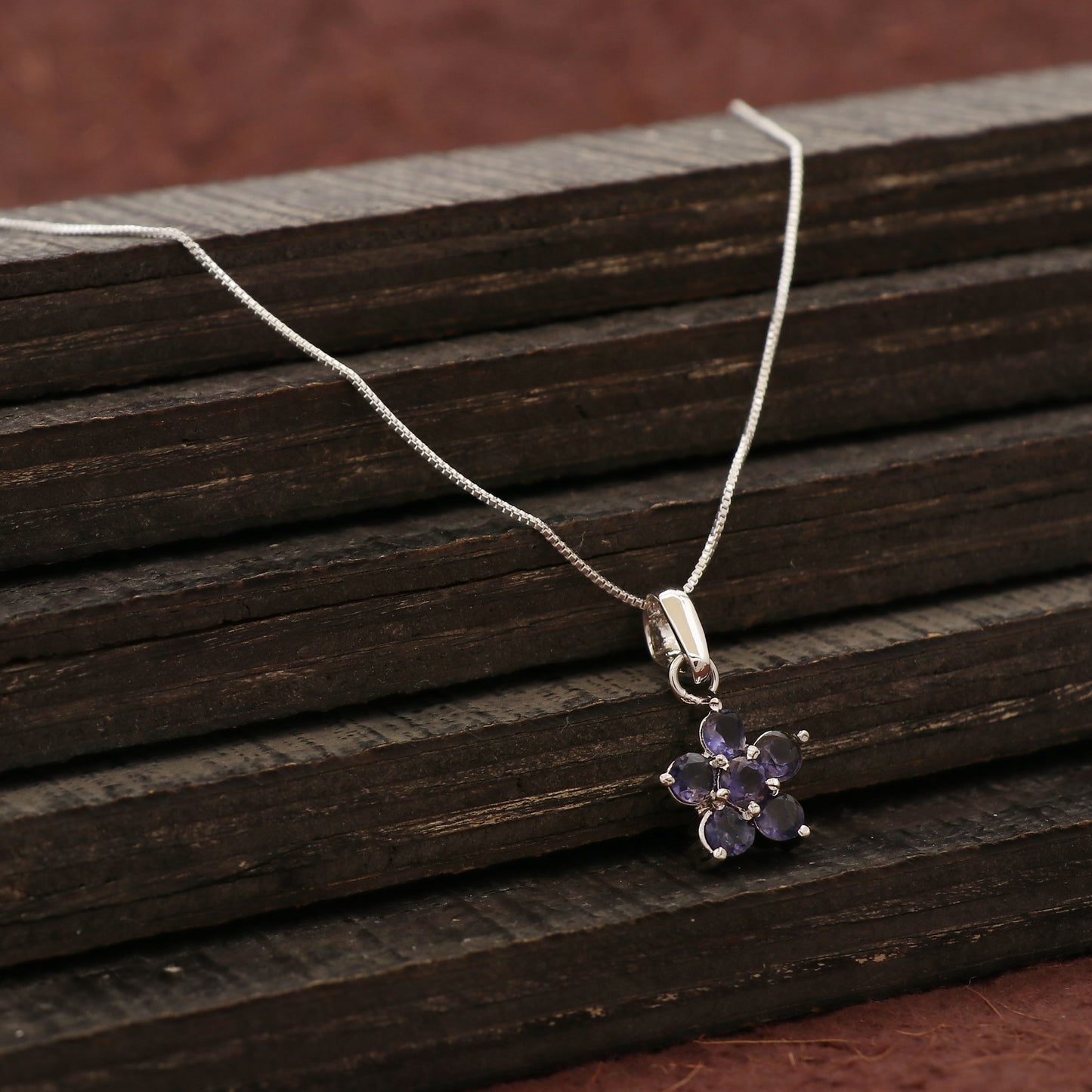 925 Sterling Silver Blue Sapphire Pendant