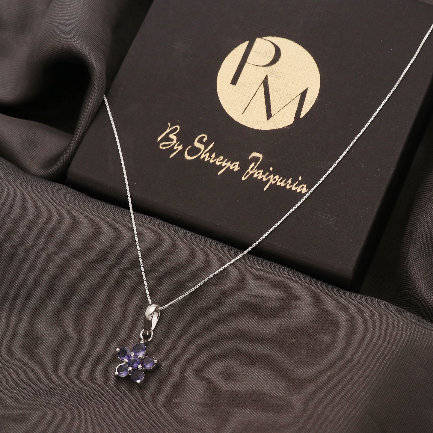 925 Sterling Silver Blue Sapphire Pendant