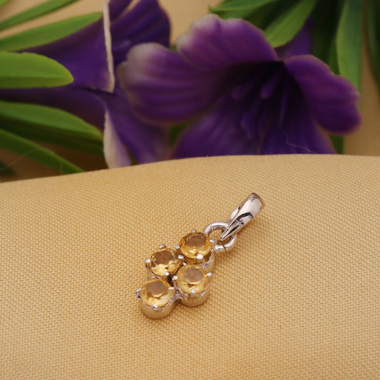 925 Sterling Silver Golden Topaz Pendant