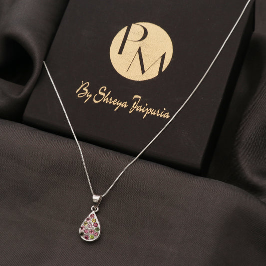 925 Sterling Silver Multicolor Tourmaline Pendant