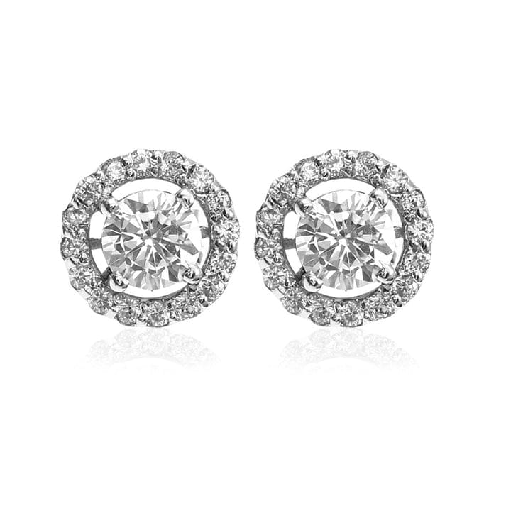 925 Sterling Silver Round Solitaire Studs with Cubic Zirconia