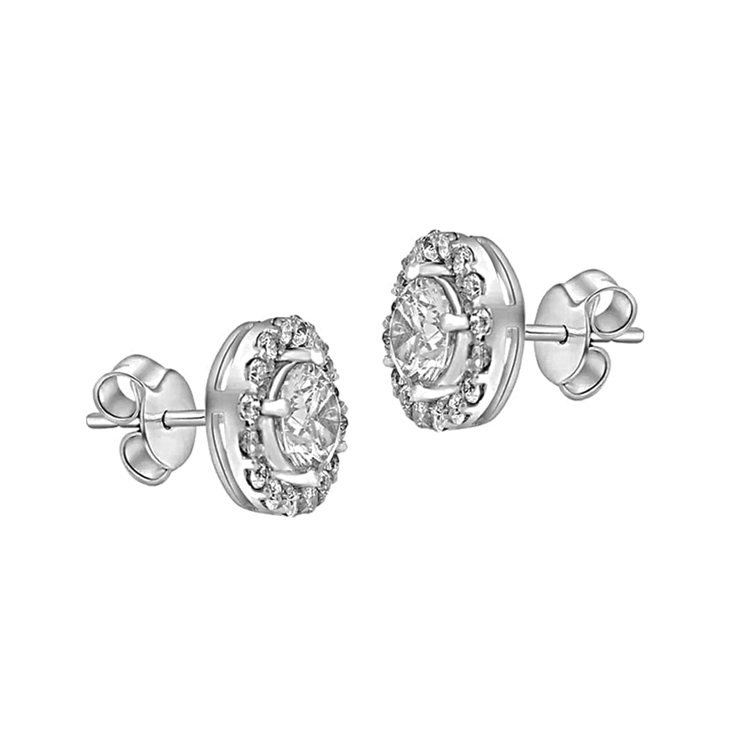 925 Sterling Silver Round Solitaire Studs with Cubic Zirconia