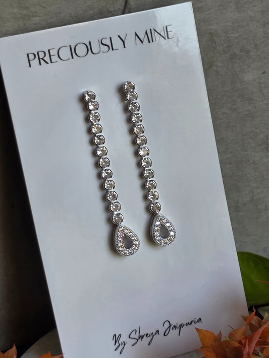 925 Sterling Silver CZ Dangler Earring