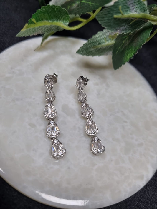 925 Sterling Silver CZ Dangler Earring