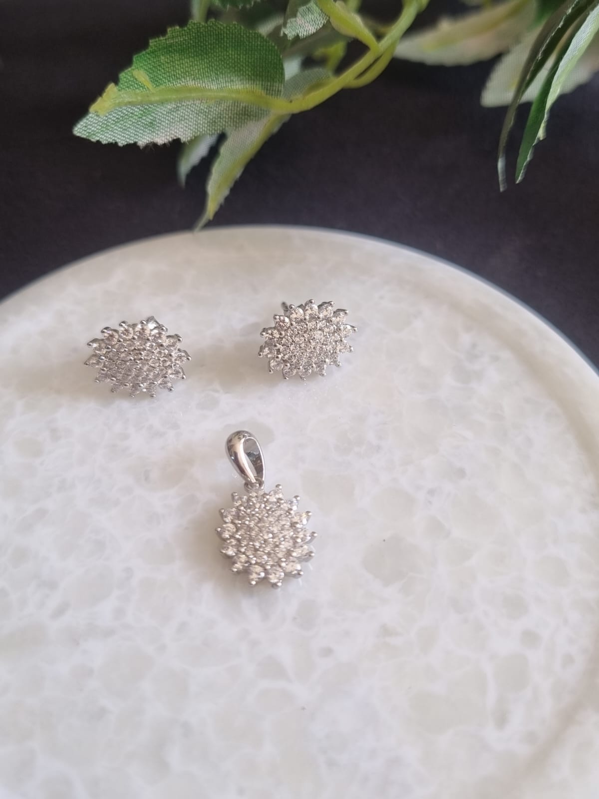 925 Sterling Silver CZ Zircon Jewelry Set
