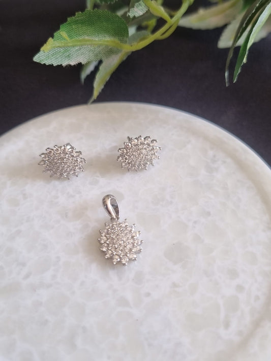 925 Sterling Silver CZ Zircon Jewelry Set