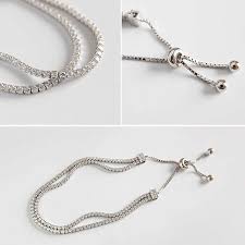 925 Sterling Silver Double Layer Tennis Bracelet